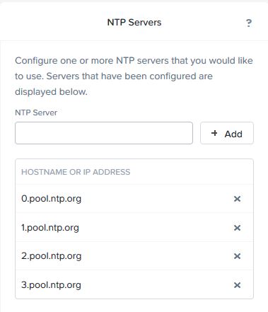 Nutanix NTP Server LIst